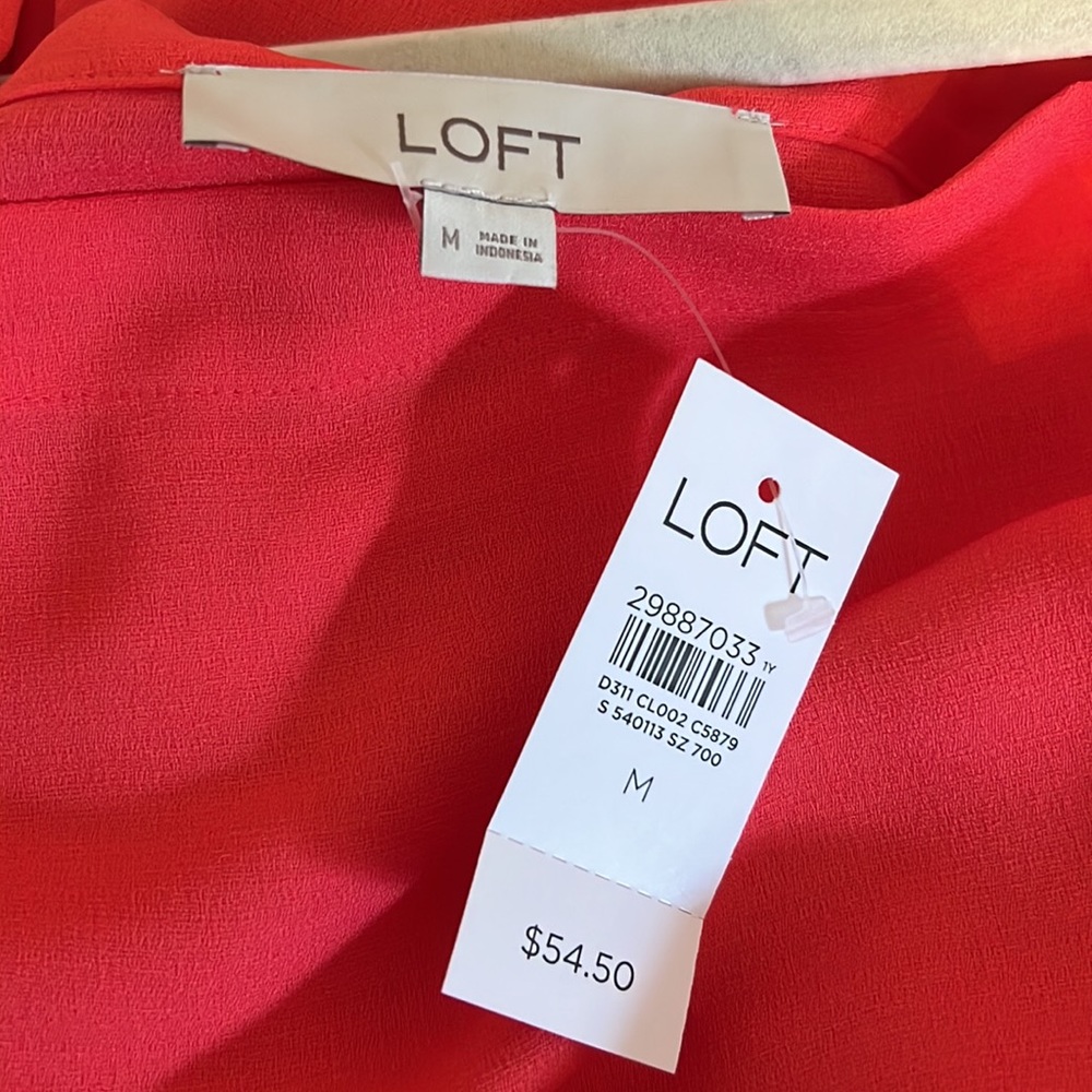 Loft Red Ruffle Top - Picture 3 of 3